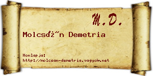Molcsán Demetria névjegykártya